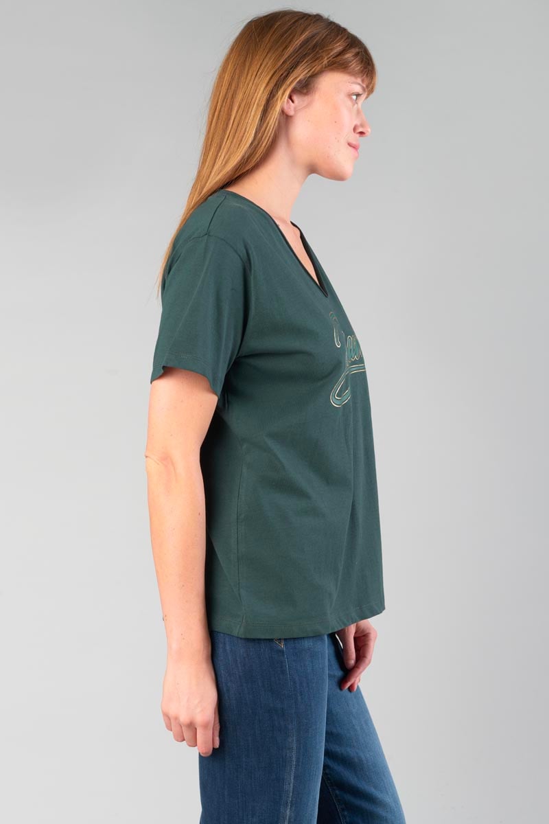 Printed bottle green Sink t-shirt