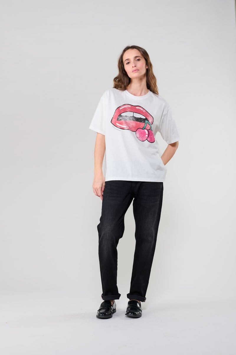 White printed Tamita T-shirt