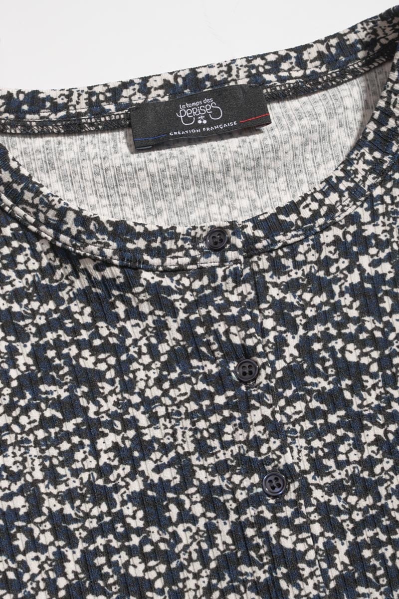 Midnight blue and white floral Alvagi cardigan