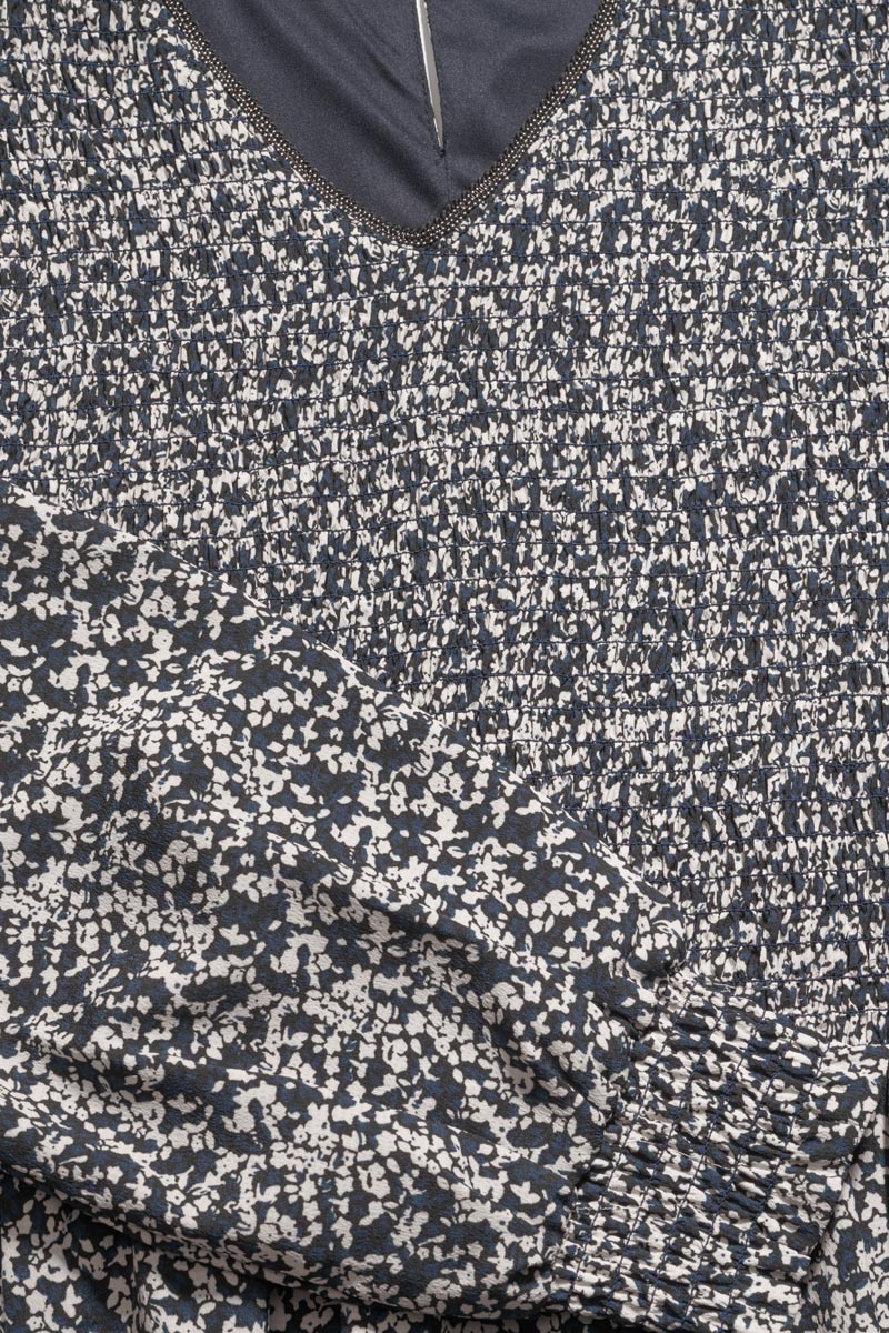 Midnight blue and white floral Meyagi dress