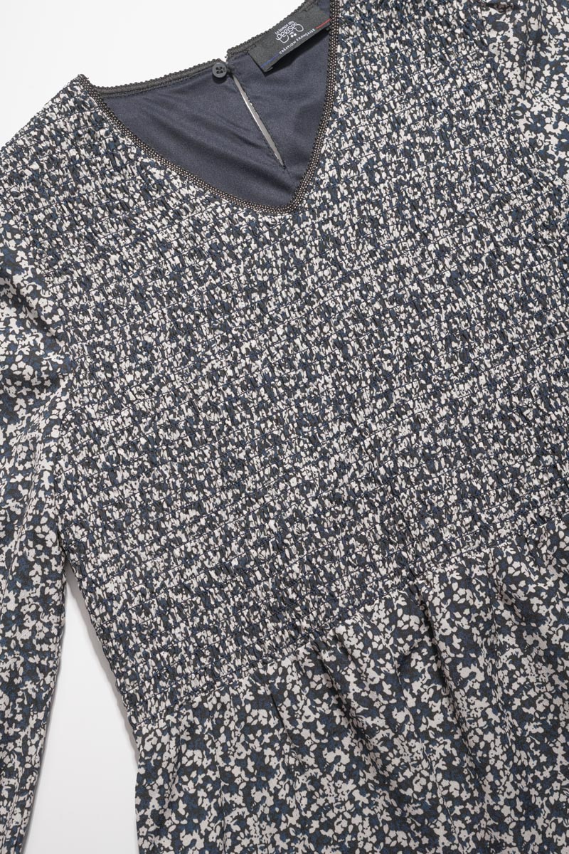 Midnight blue and white floral Meyagi dress