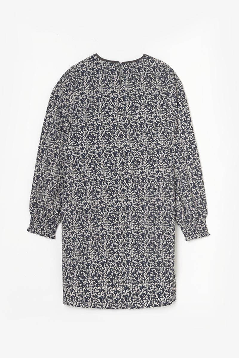 Midnight blue and white floral Meyagi dress