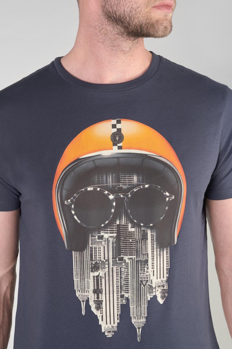 Printed midnight blue Backi t-shirt