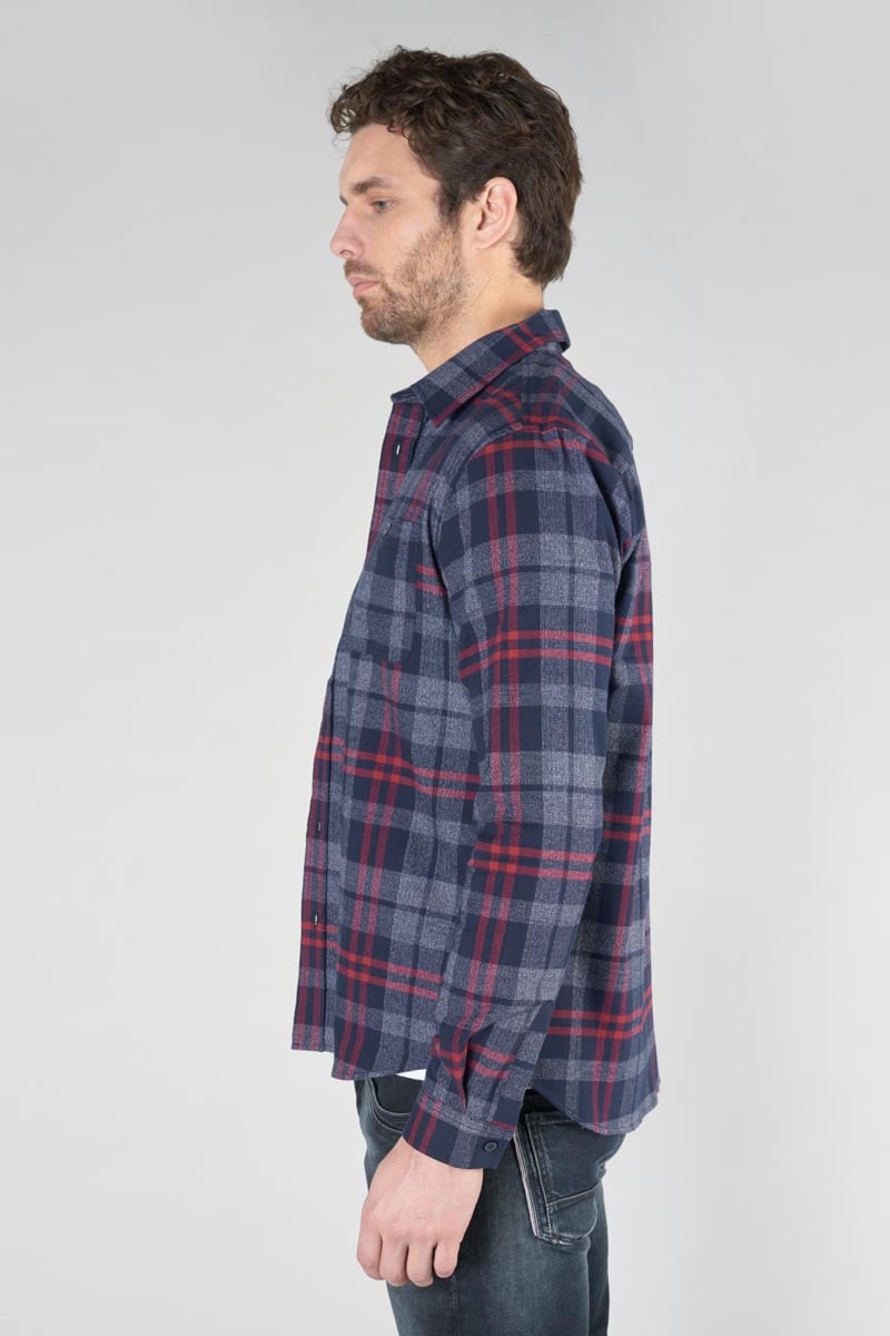 Chemise Baste à carreaux bleu marine