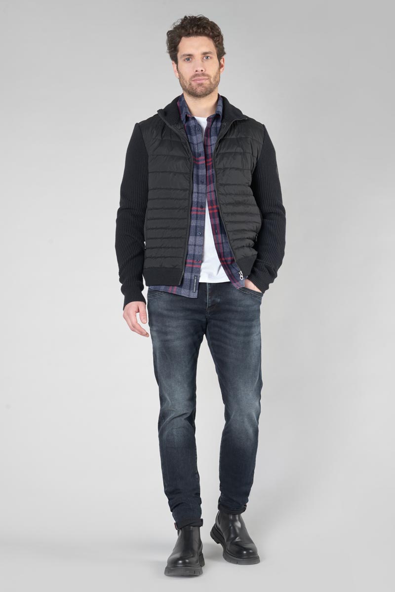 Chemise Baste à carreaux bleu marine