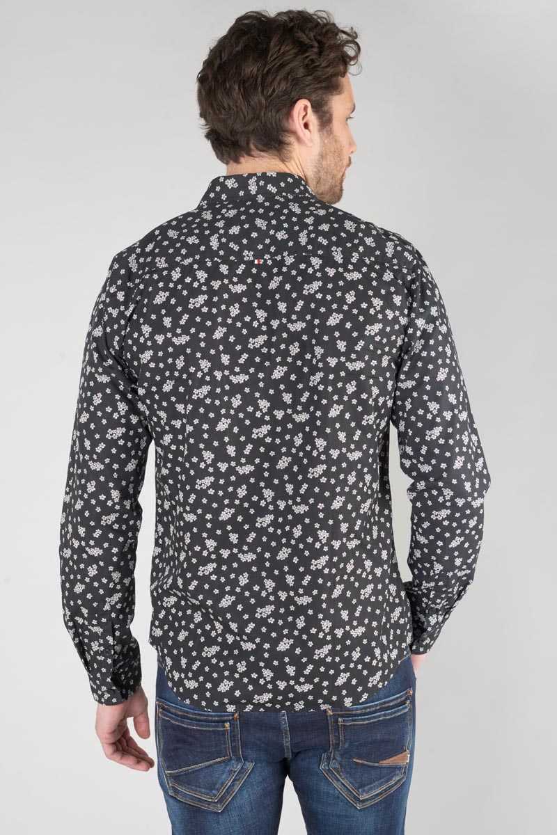 Chemise Cesal noire à motif fleuri