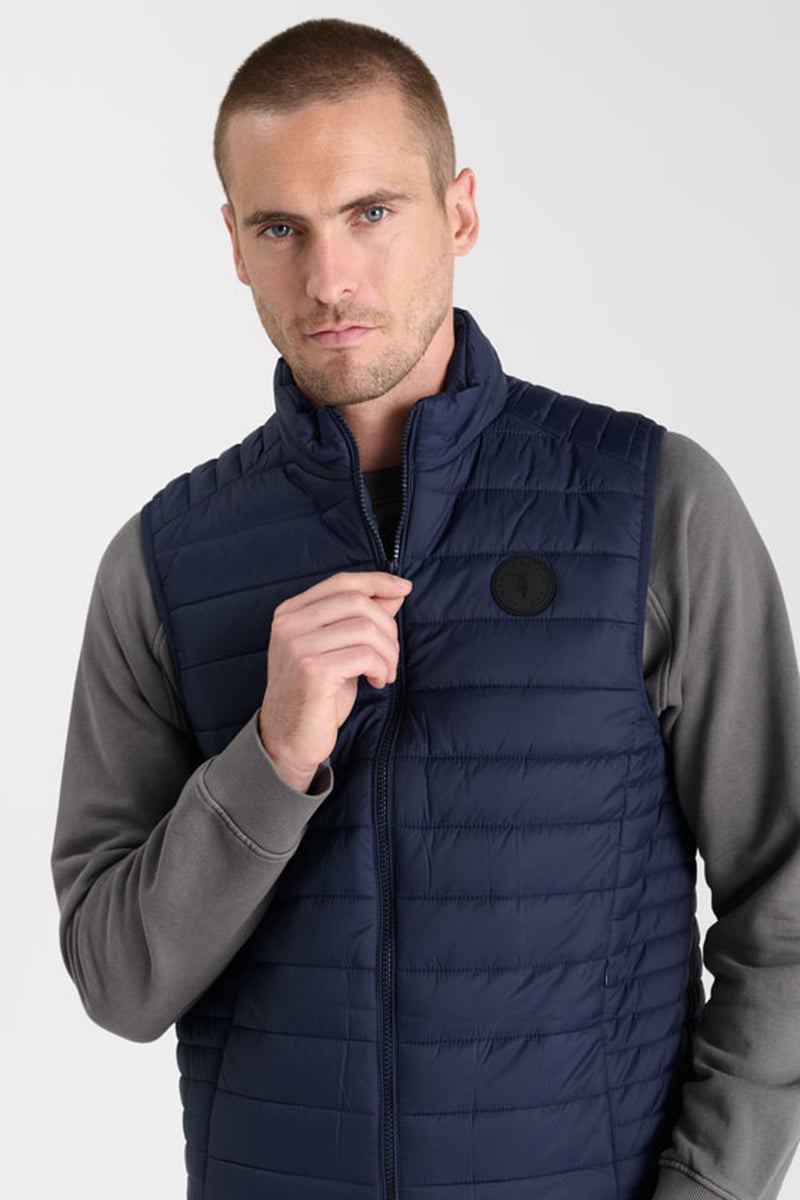 Croz blue sleeveless down jacket