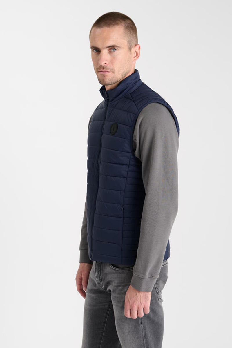 Croz blue sleeveless down jacket