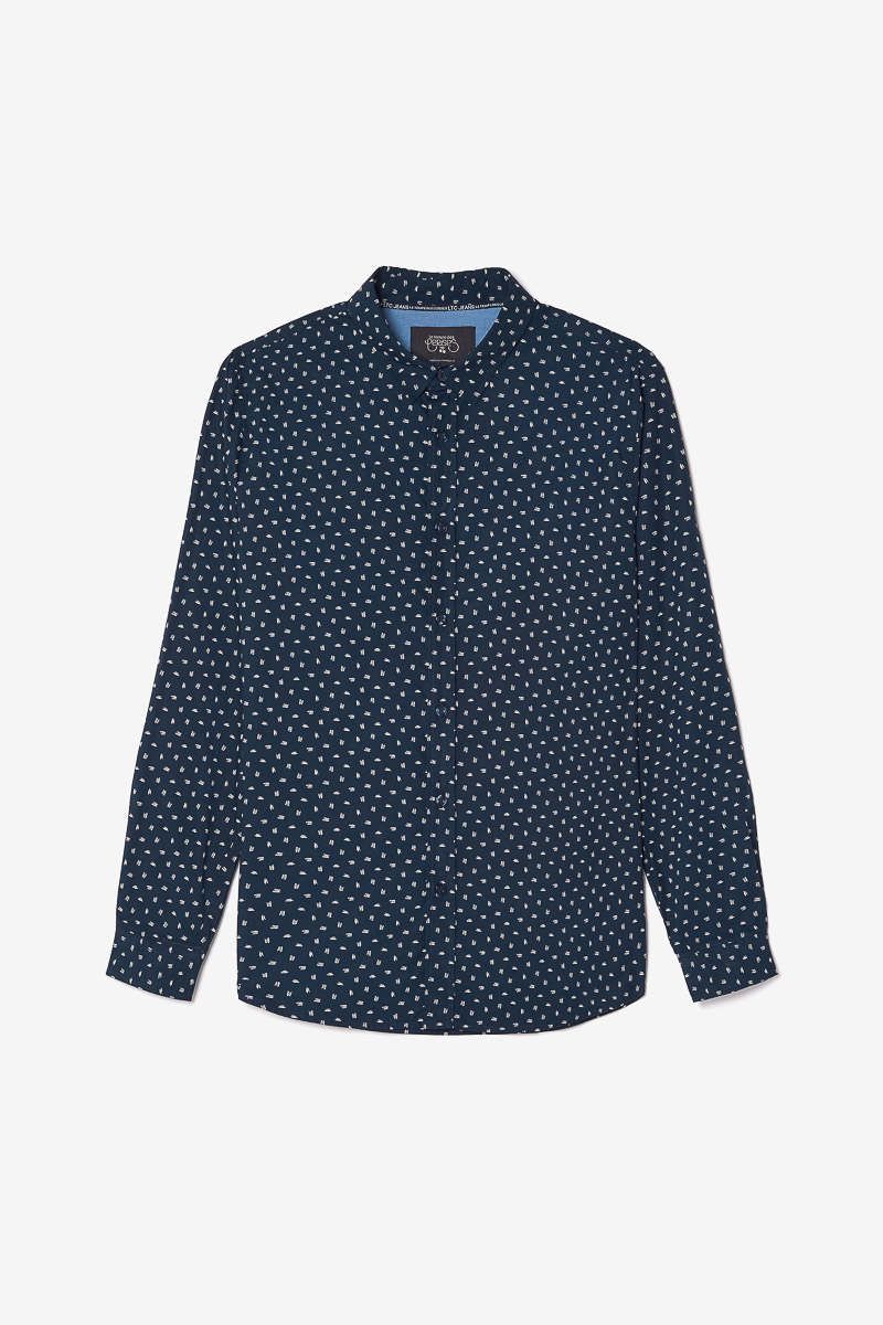 Chemise Gisor bleu marine à motif