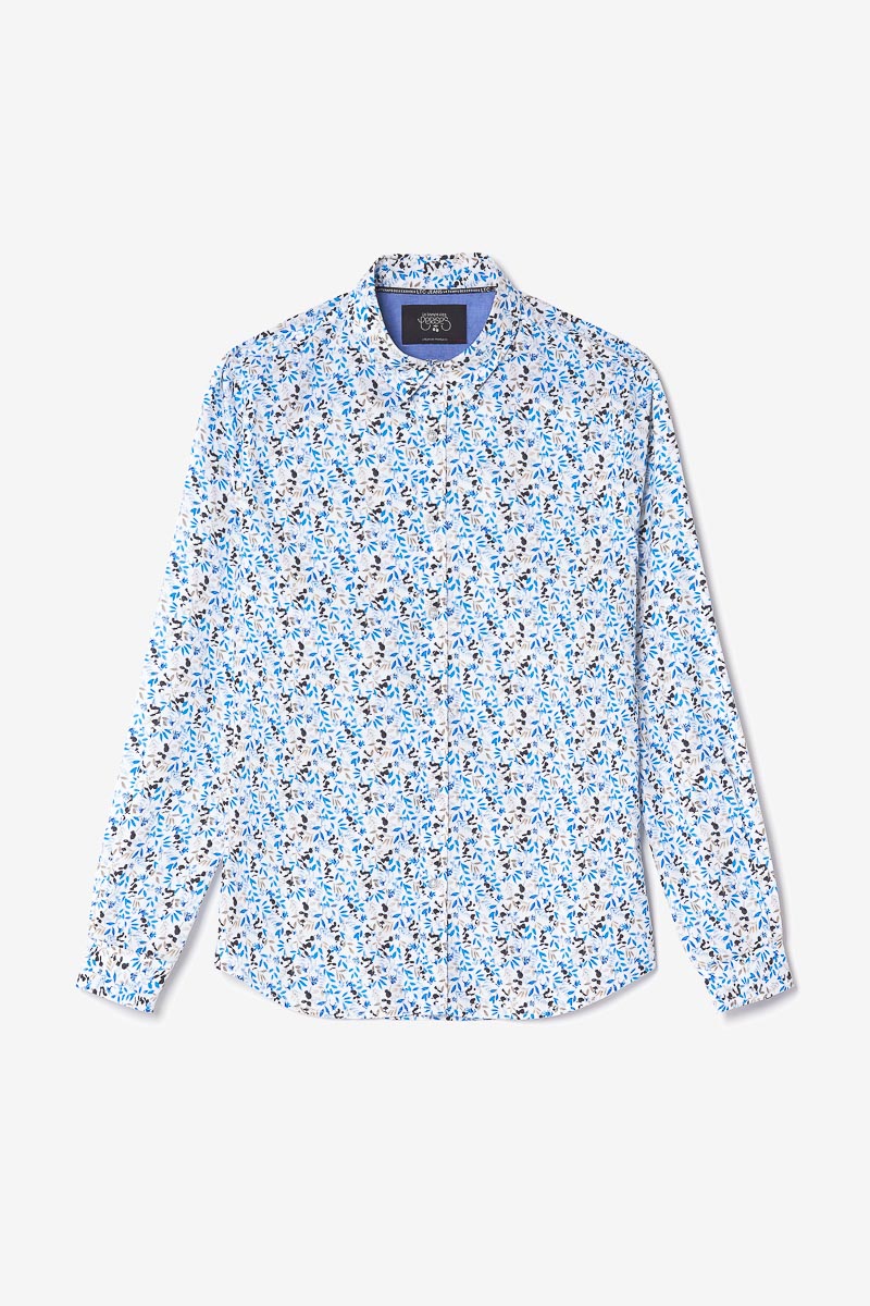 Chemise Mariot blanche à motif feuilles