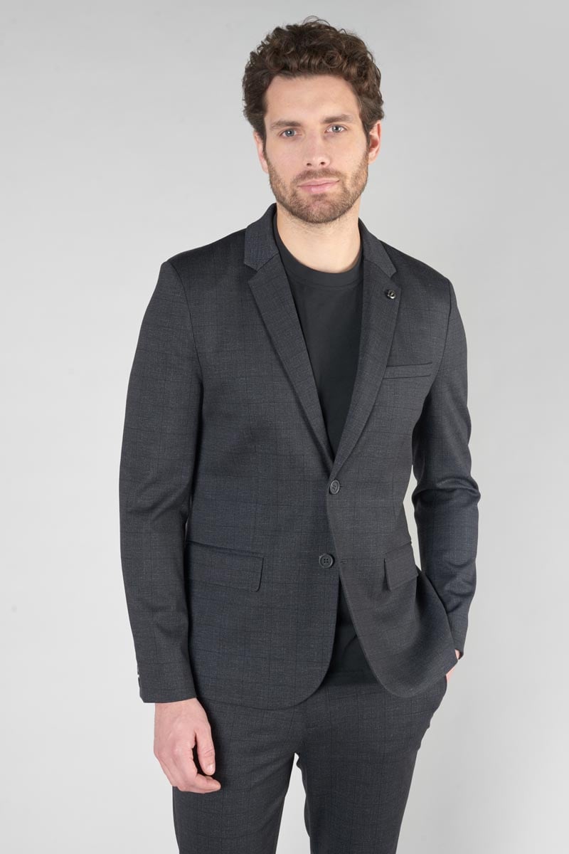 Dark grey checked Natice suit jacket