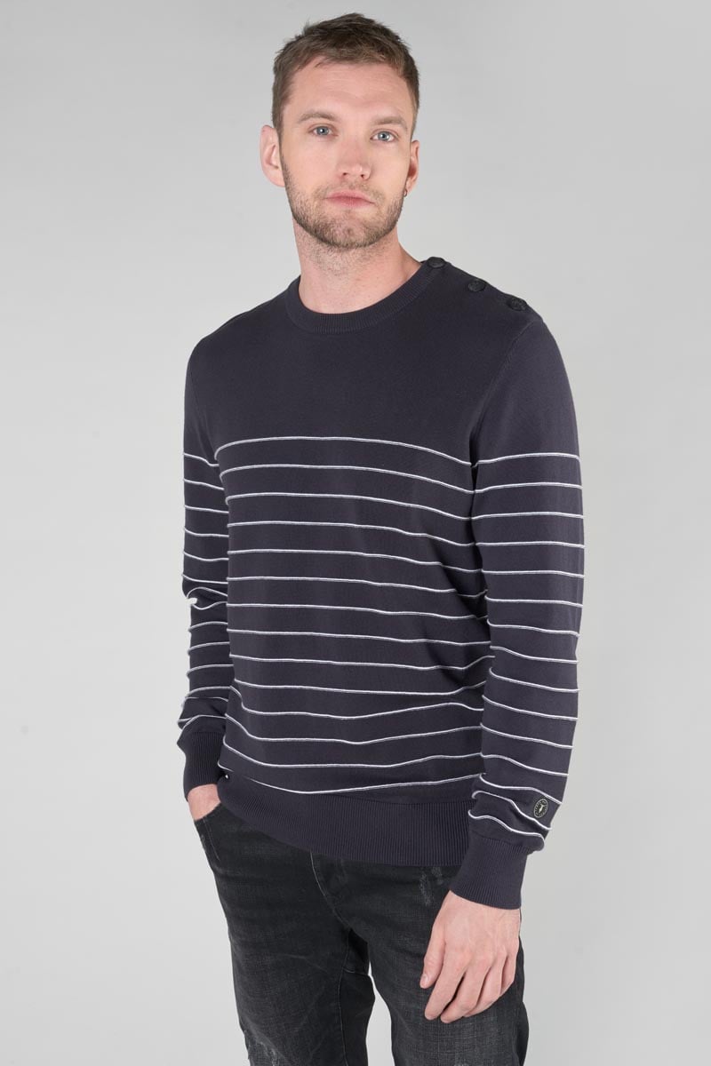 Midnight blue striped Vogel jumper