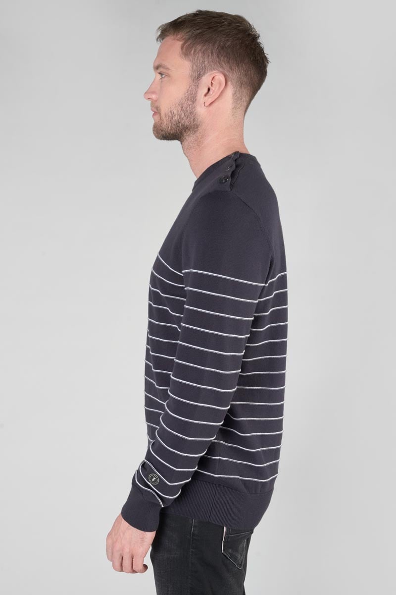 Midnight blue striped Vogel jumper