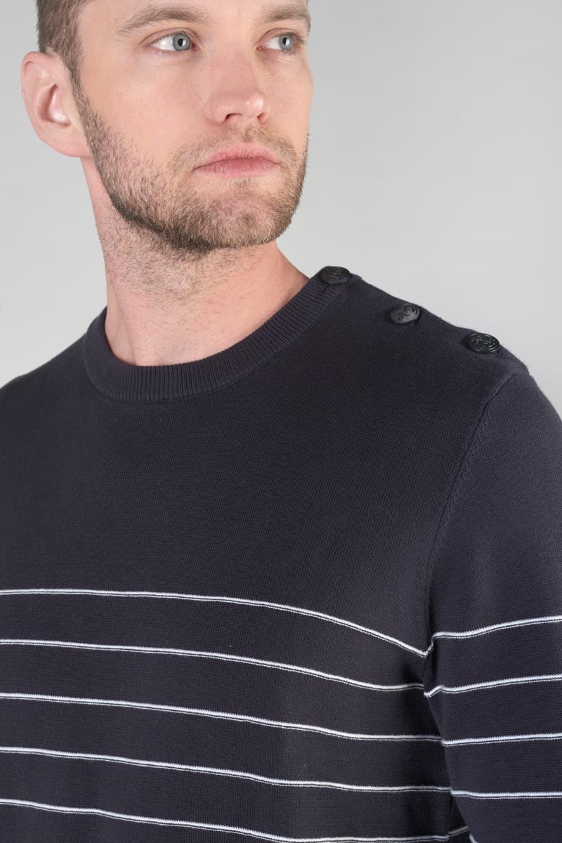 Midnight blue striped Vogel jumper
