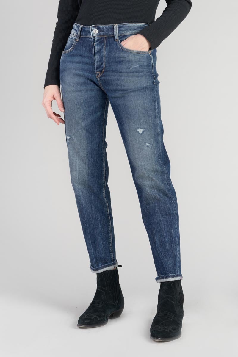 Jeans 400/17 mom Bambino taille haute 7/8ème destroy bleu N°2