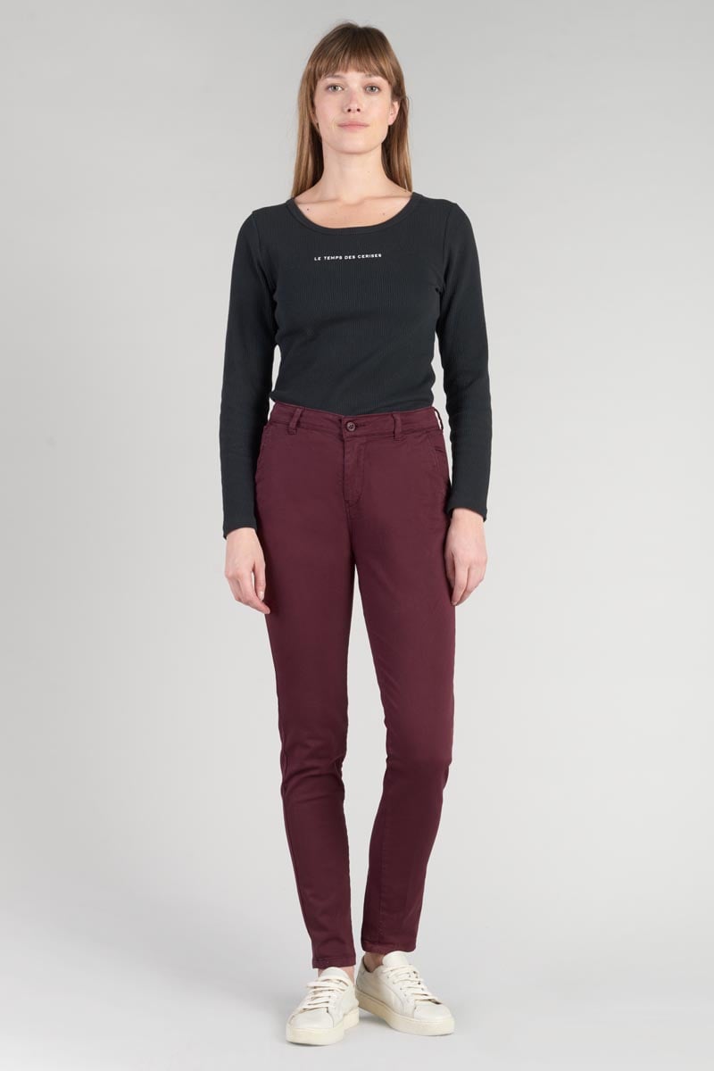 Burgundy Dyli4 chino trousers