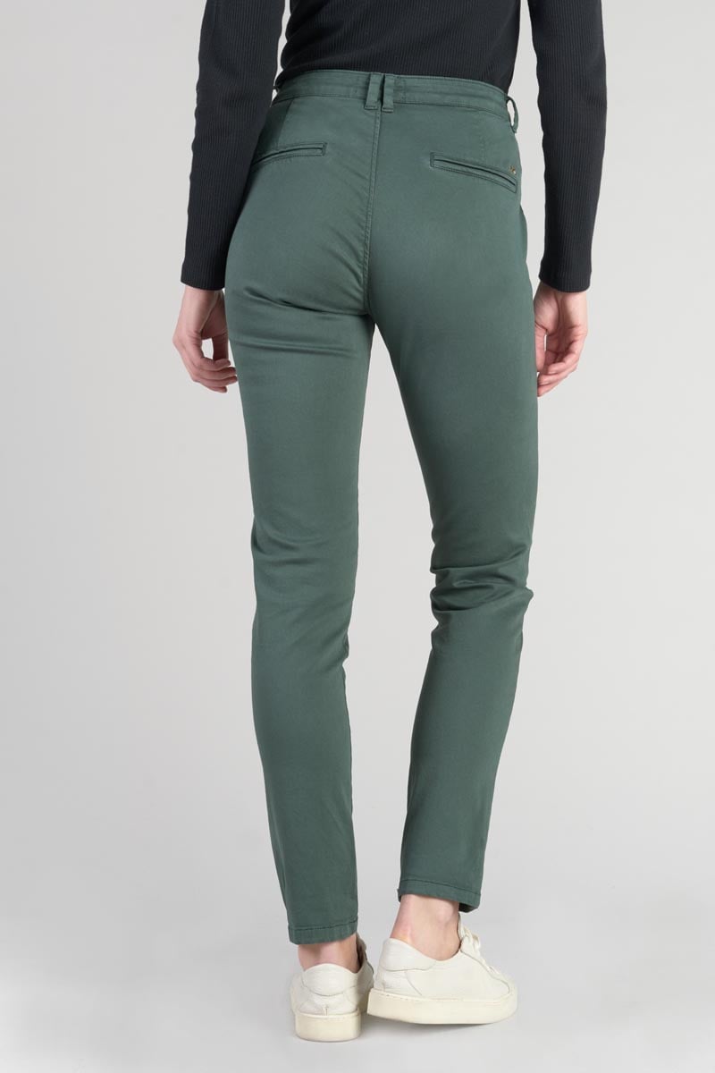 Bottle green Dyli4 chino trousers