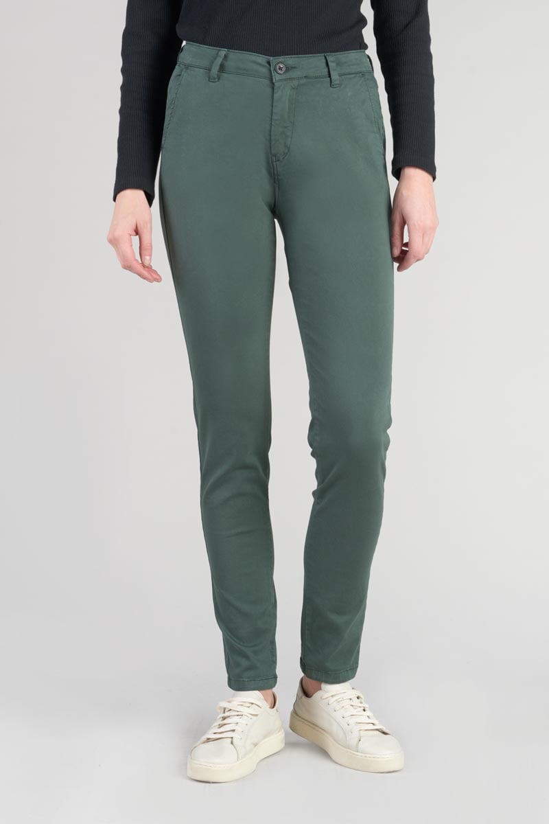 Bottle green Dyli4 chino trousers