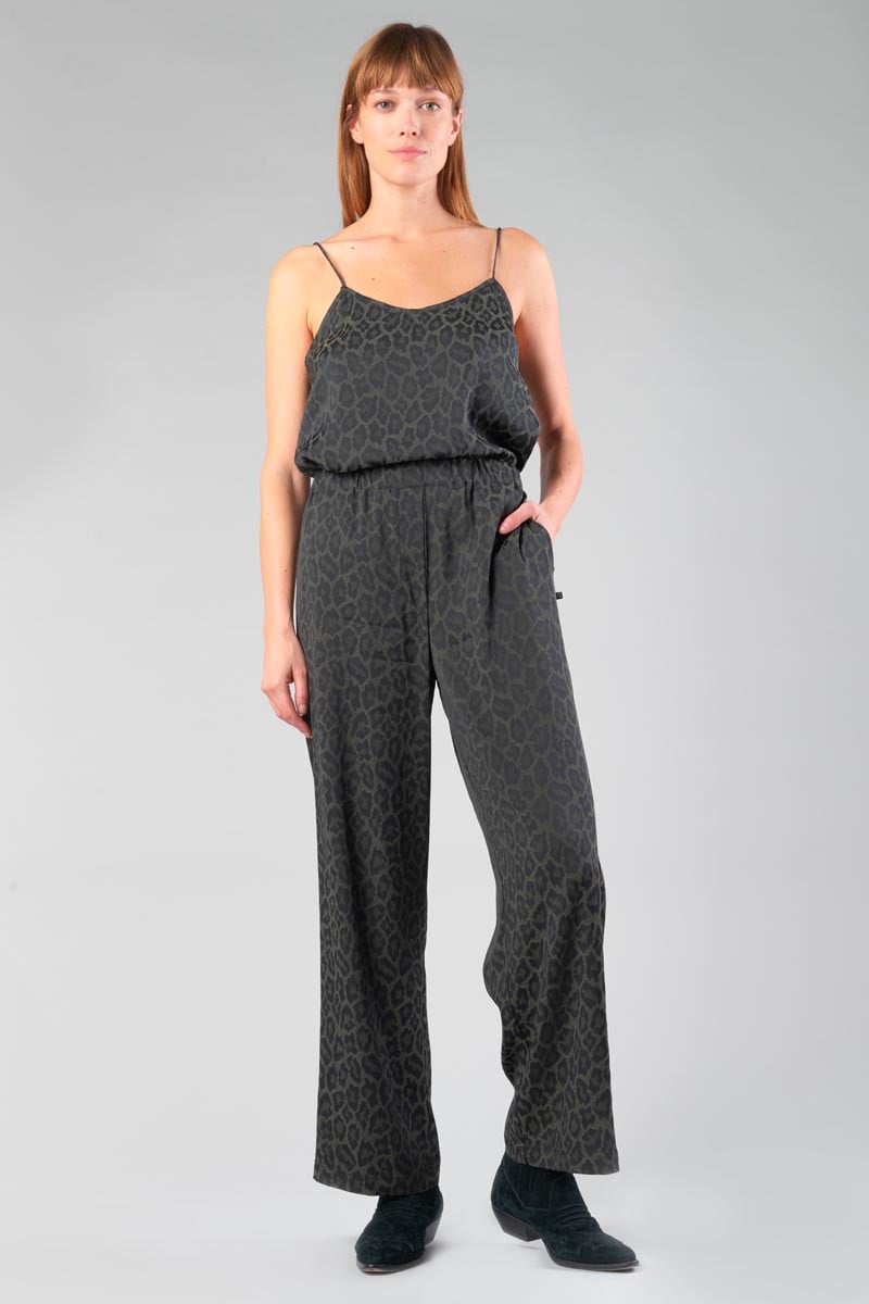 Pantalon fluide Kloe en jacquard léopard