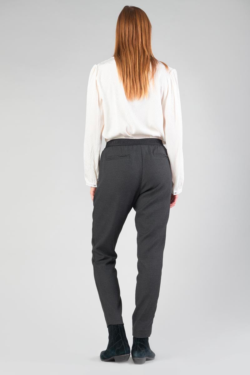 Pantalon Layken gris à motif pied de poule
