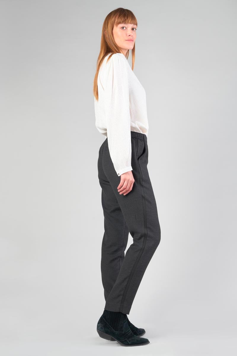 Pantalon Layken gris à motif pied de poule