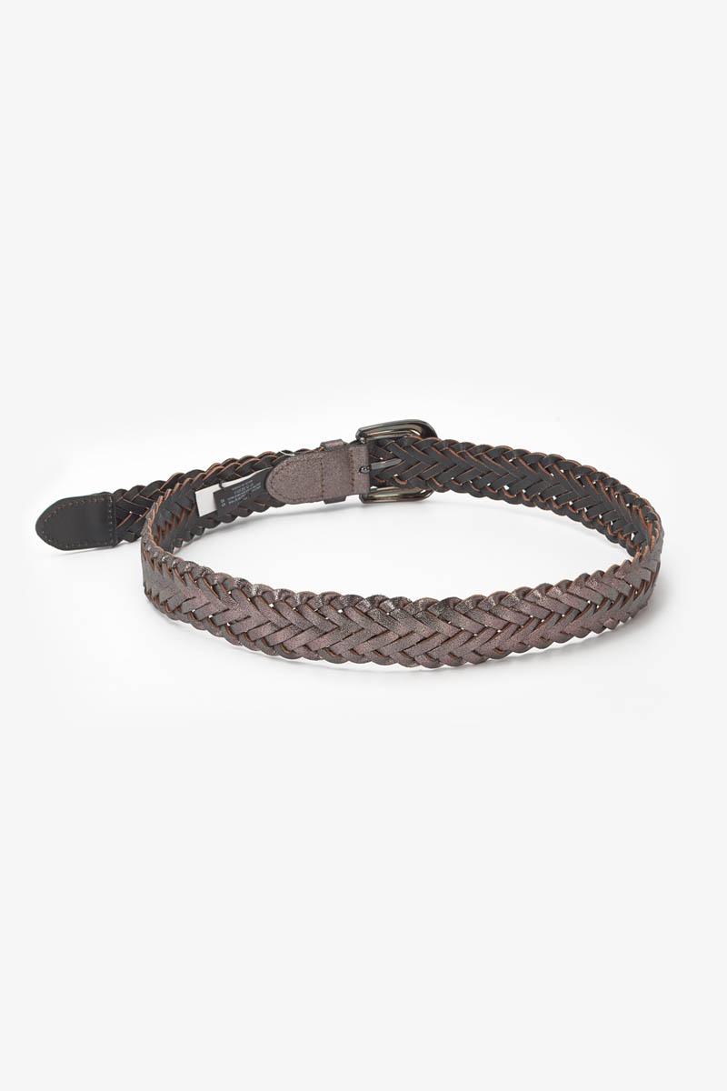 Ceinture Brunell tressée argentée