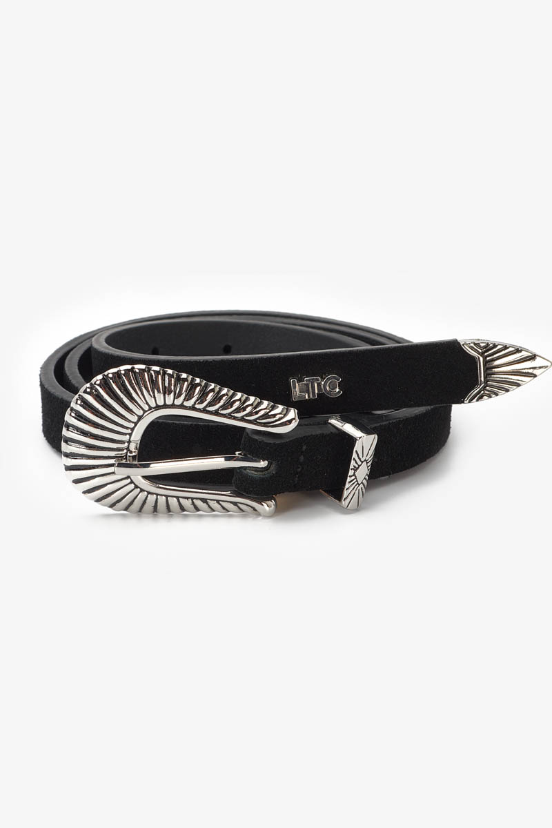 Ceinture Muscari en cuir noir