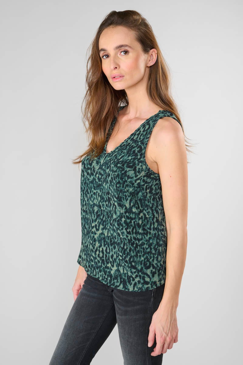 Khaki leopard print Coqueli top