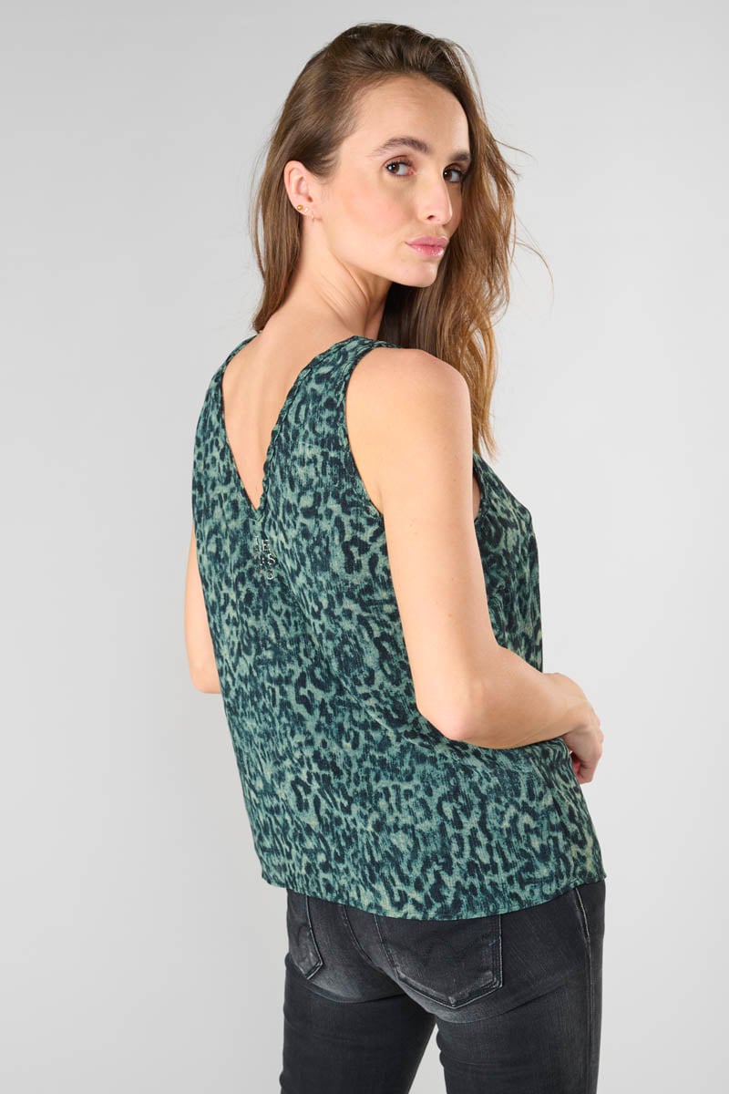 Khaki leopard print Coqueli top