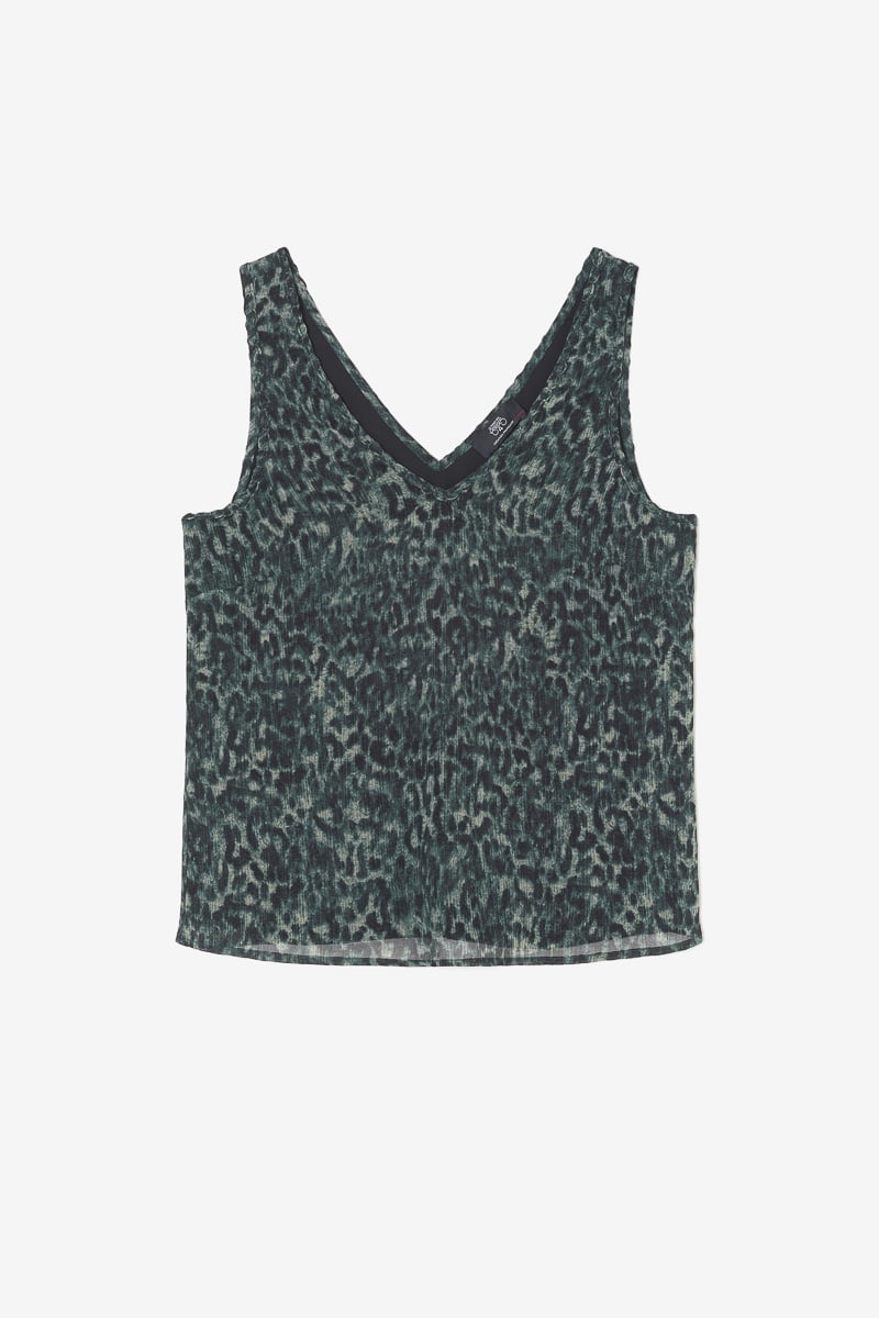 Khaki leopard print Coqueli top
