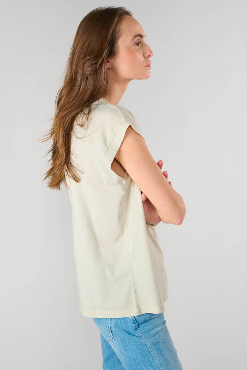 Beige printed Gardeni t-shirt