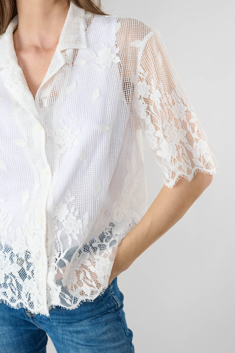 Glaieul white lace shirt