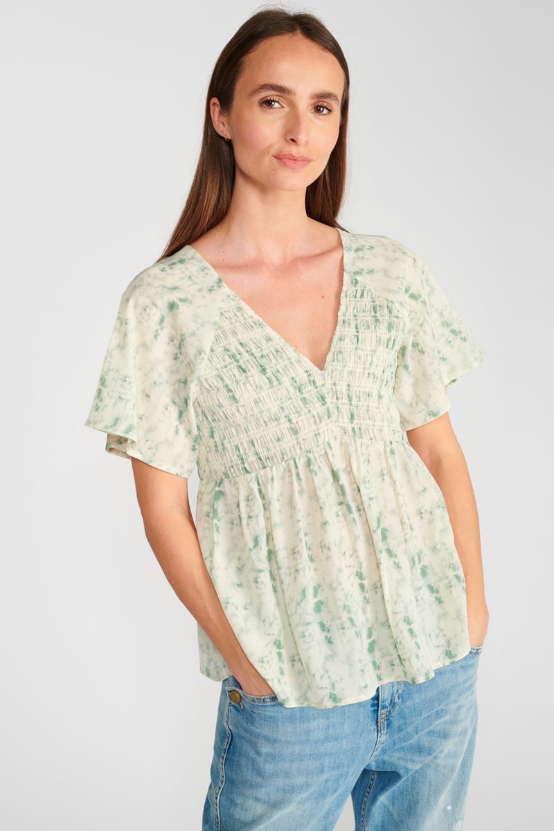 Aqua tie-dye Joani top
