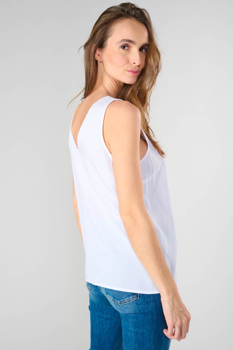 White Tencel Marjoli top