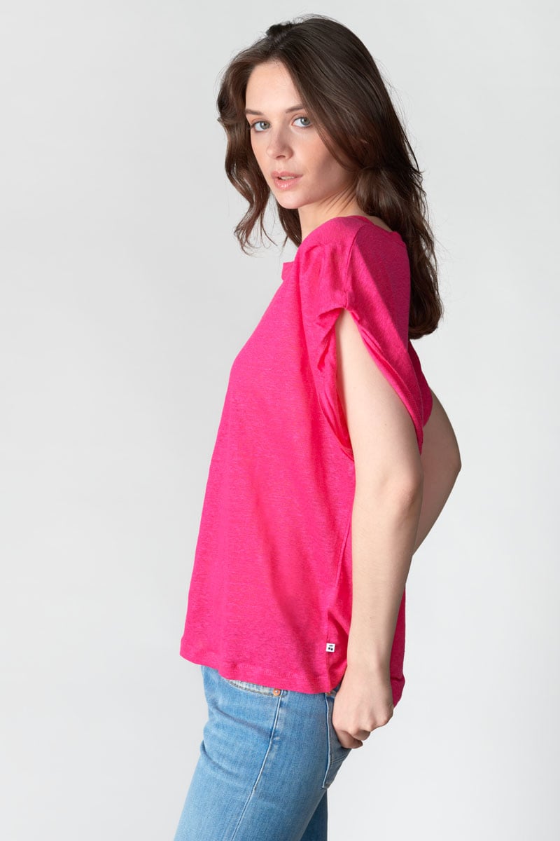 Fuchsia linen Muflier t-shirt