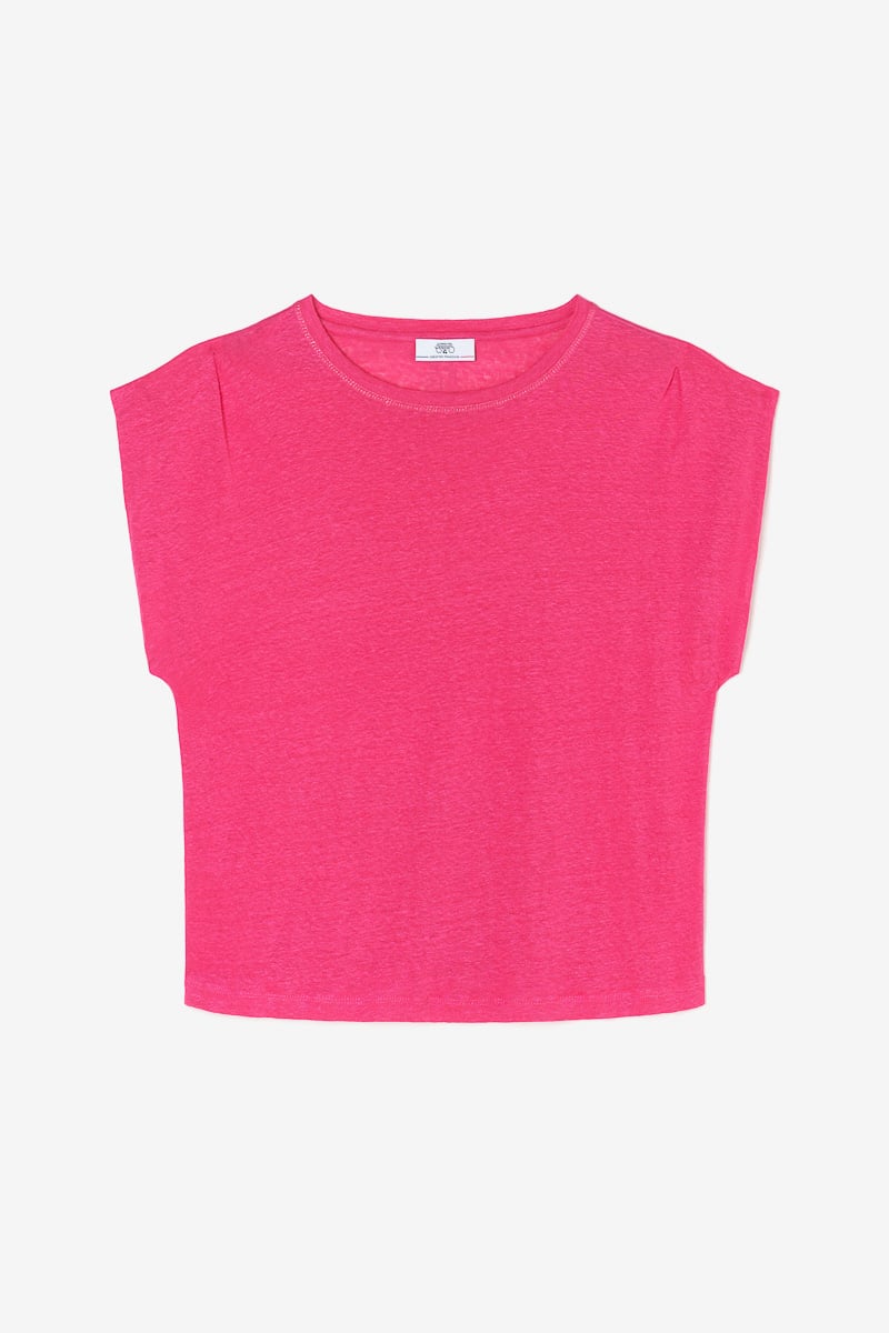 Fuchsia linen Muflier t-shirt