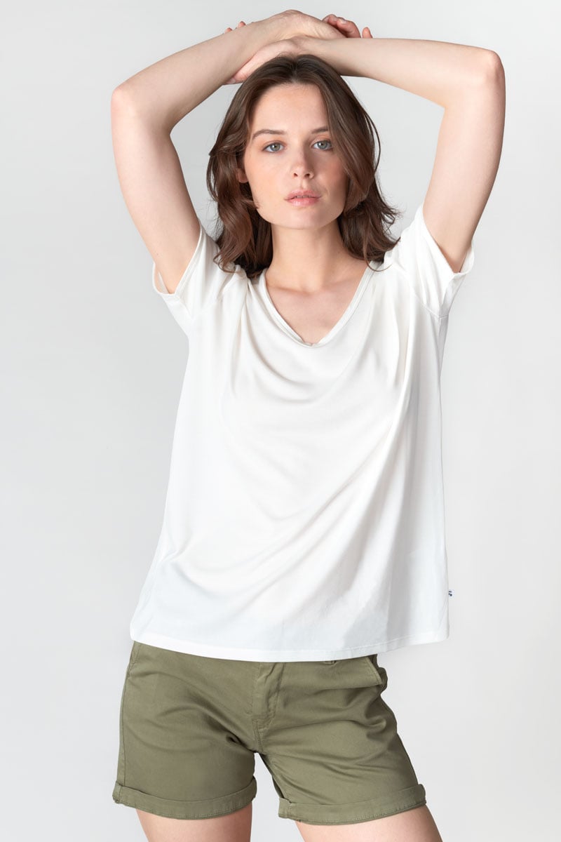 White embroidered Parodia t-shirt