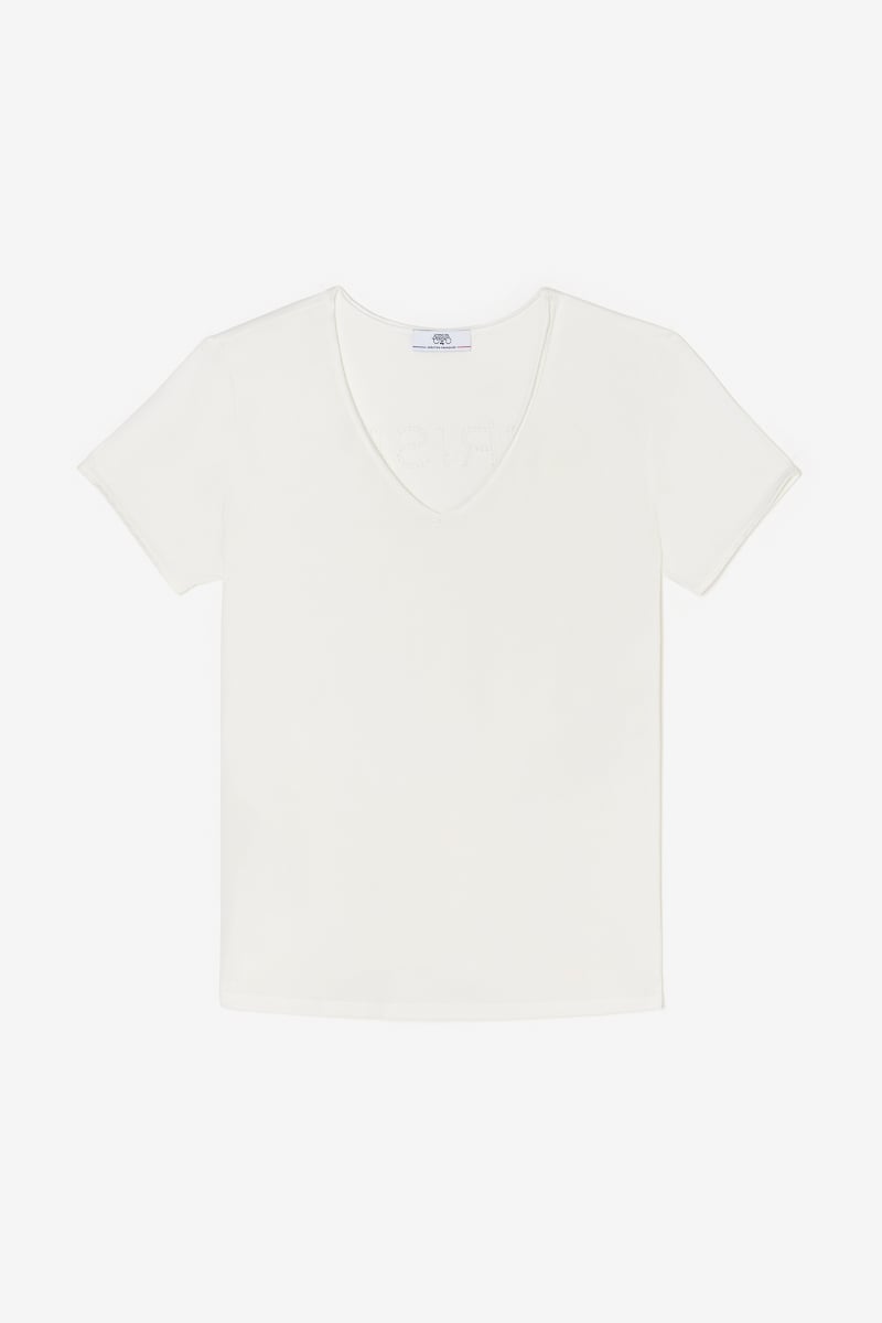 White embroidered Parodia t-shirt