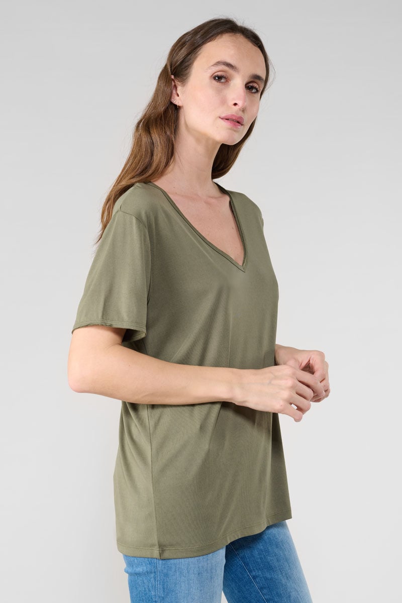 Khaki embroidered Parodia t-shirt