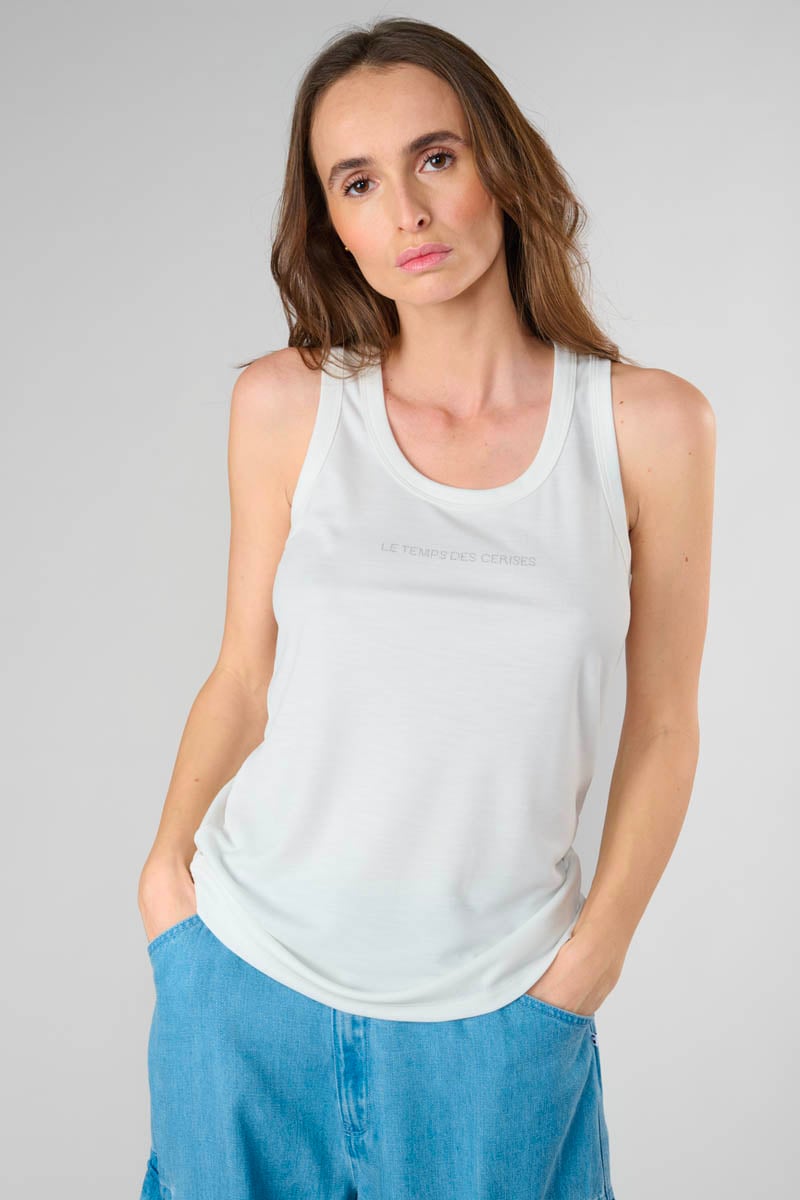 White Posidon tank top