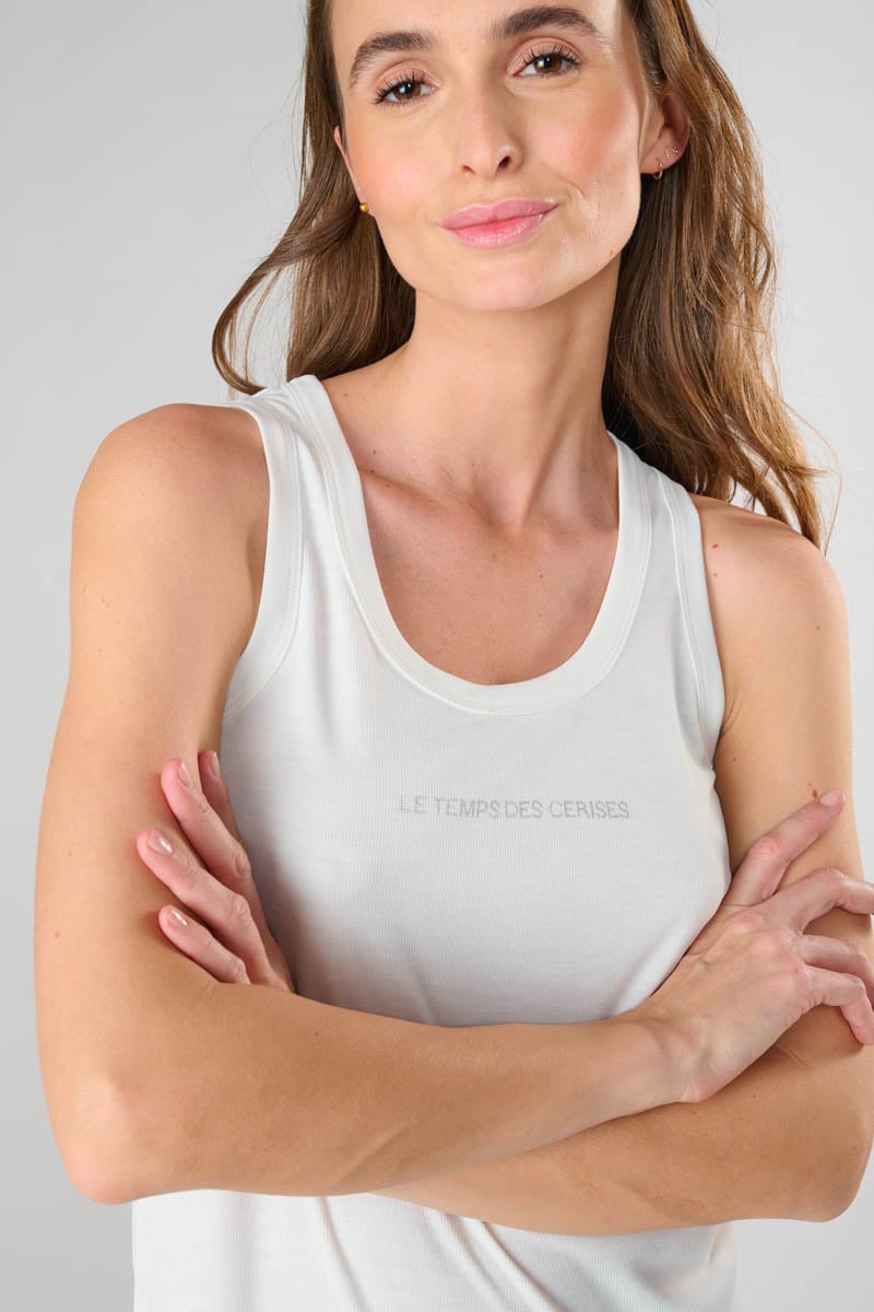 White Posidon tank top