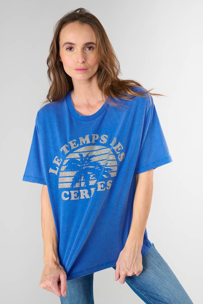 Blue printed Riley t-shirt