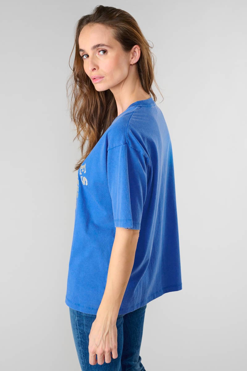 Blue printed Riley t-shirt