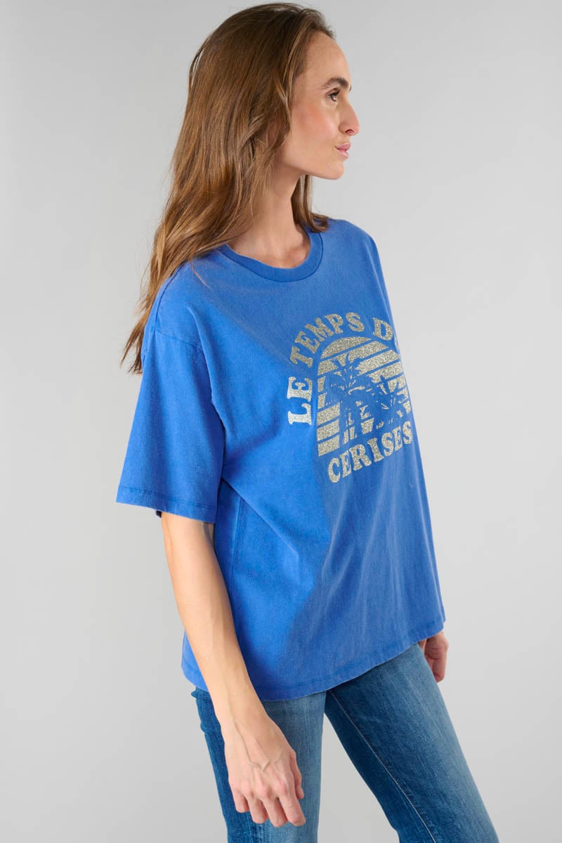 Blue printed Riley t-shirt