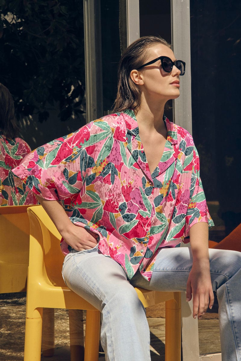 Fuchsia patterned Sauge shirt