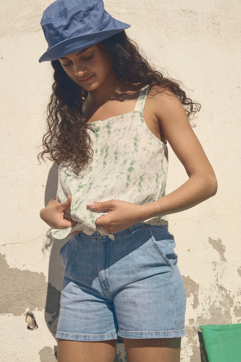 Aqua tie-dye Joanigi crop top