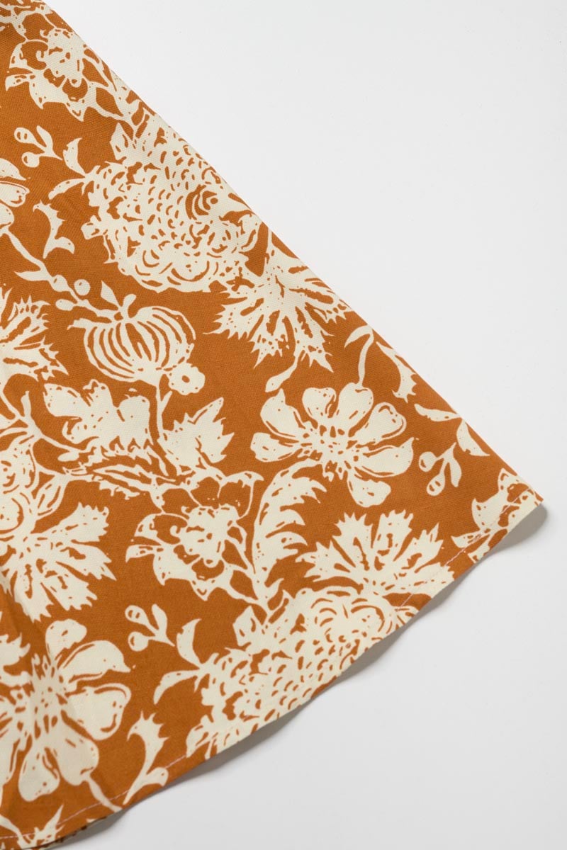 Joubarbgi dress with ochre floral motif