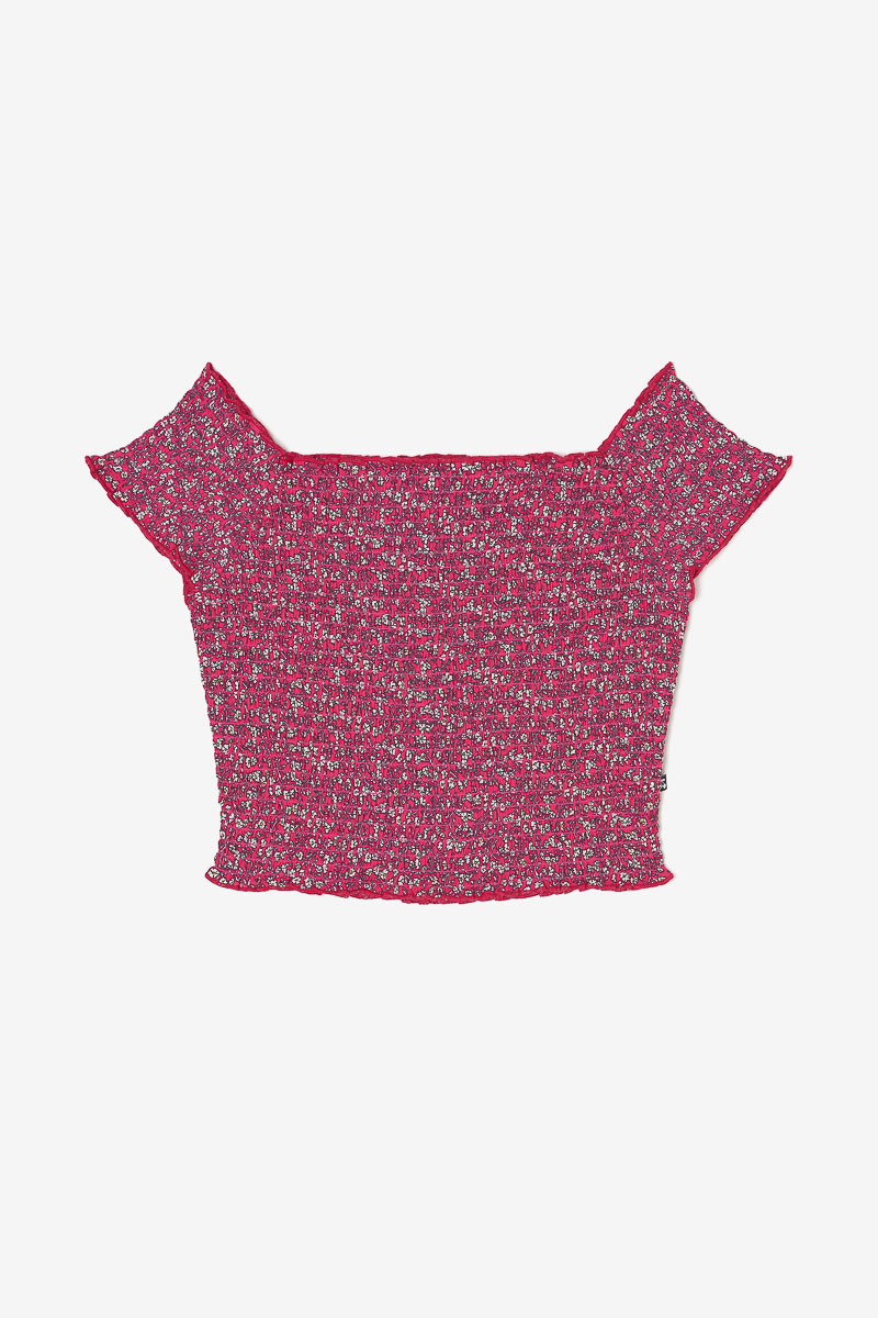 Pink and white floral Kaleagi crop top