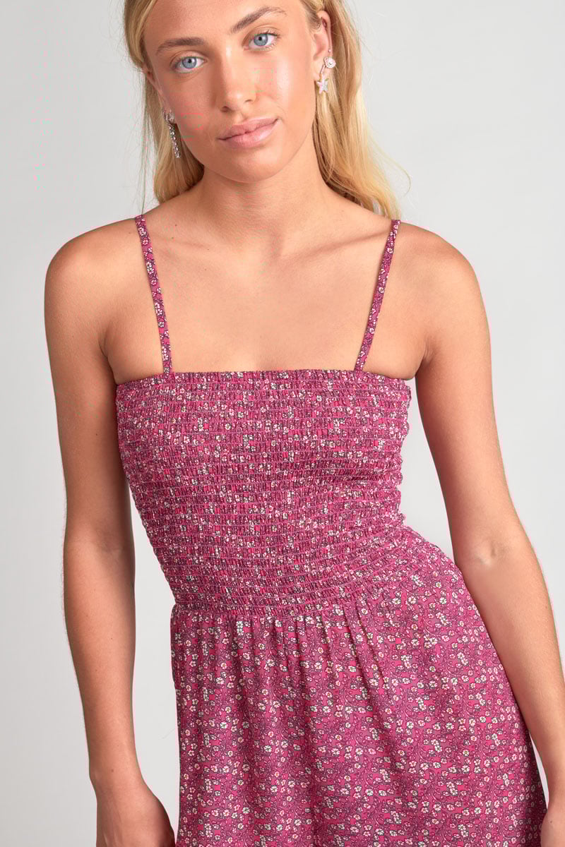 Kassiagi jumpsuit with a fuchsia floral pattern