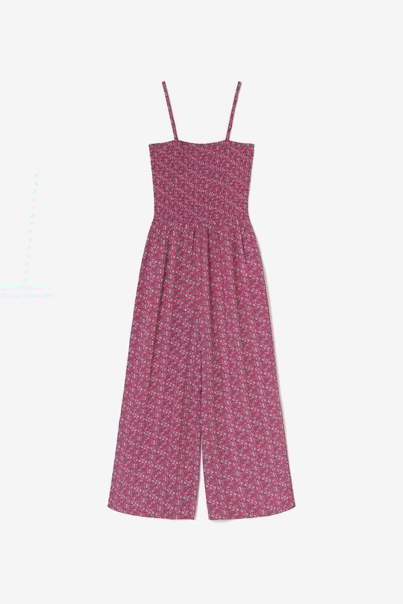 Kassiagi jumpsuit with a fuchsia floral pattern